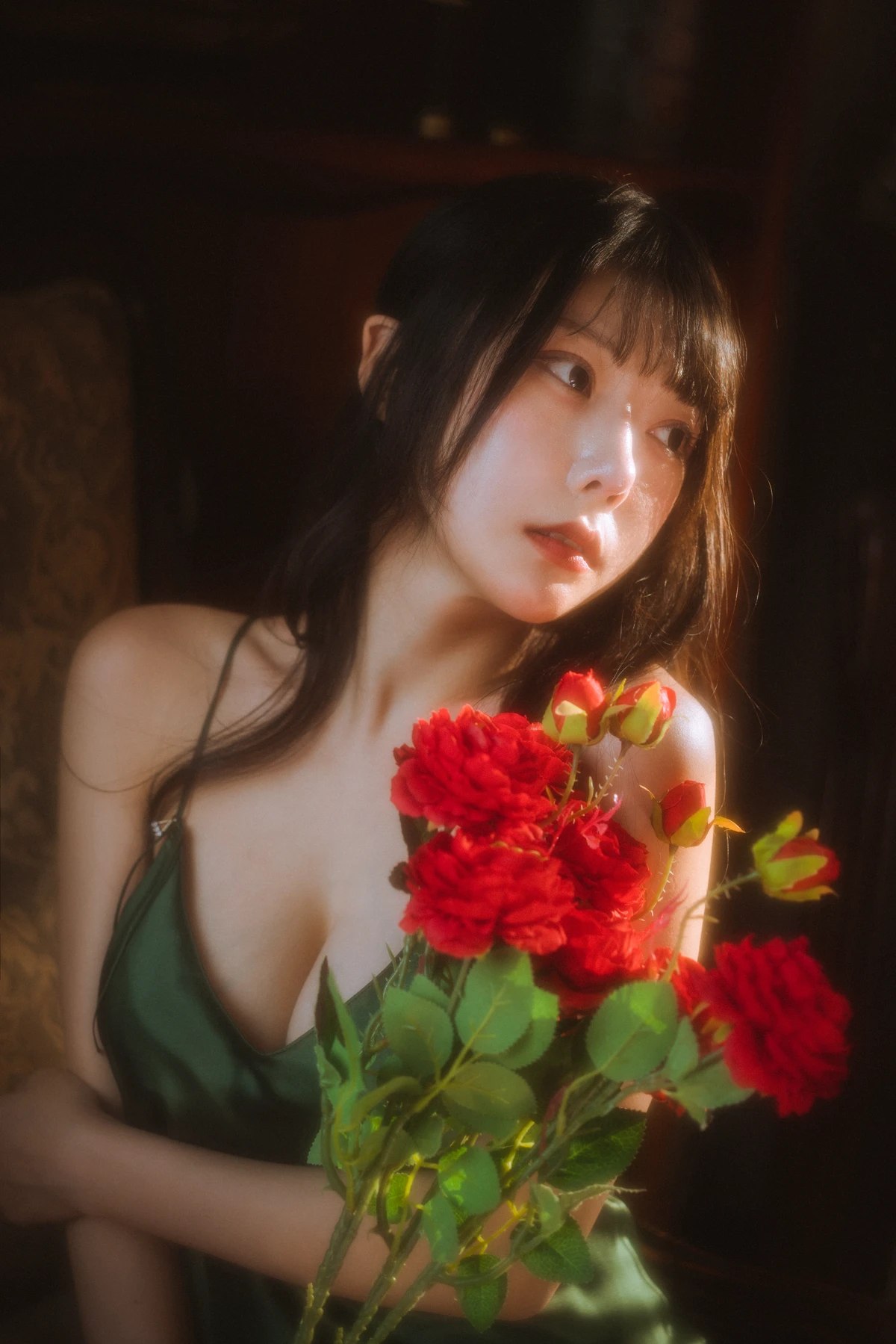 Coser@香草喵露露 Vol 046 杨枝甘露 绿色连衣裙 0038 3705573264.jpg