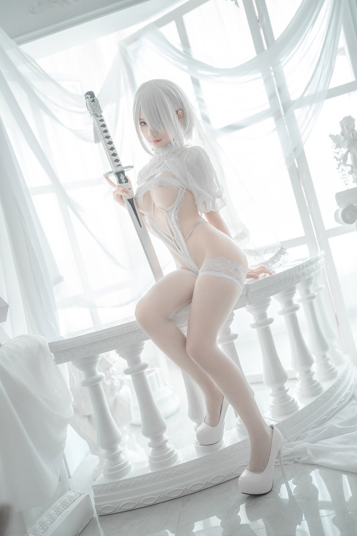 Coser@蠢沫沫 Vol 140 2B 白婚纱 0017 9129607831.jpg