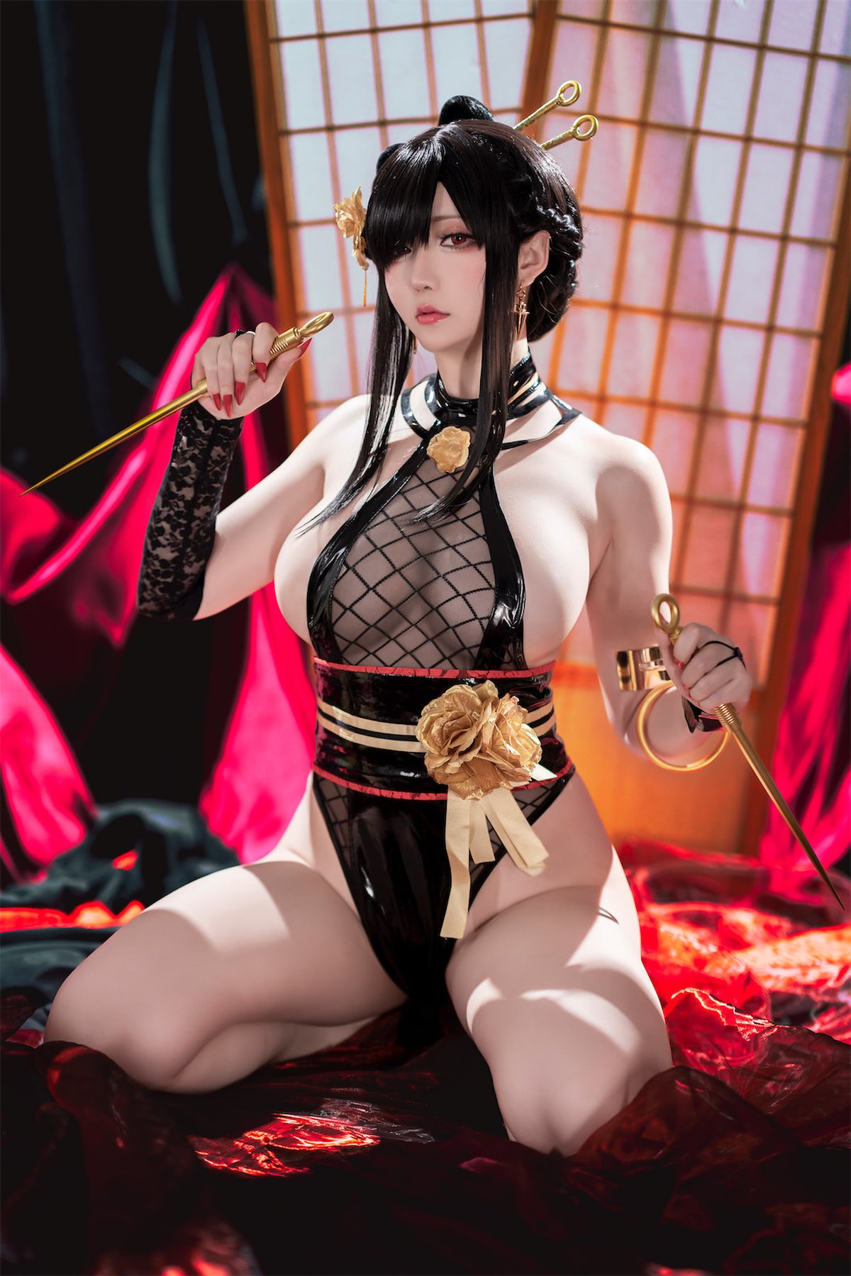 Coser@星之迟迟Hoshilily 圣诞节 约尔 同人和风战斗服 0005 5789906030.jpg