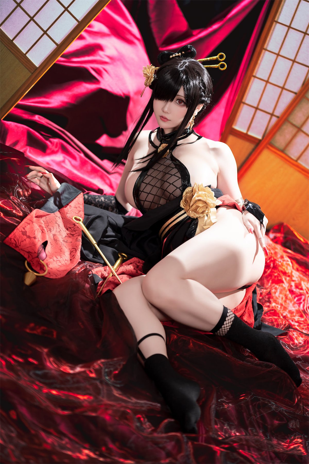 Coser@星之迟迟Hoshilily 圣诞节 约尔 同人和风战斗服 0037 3435049313.jpg