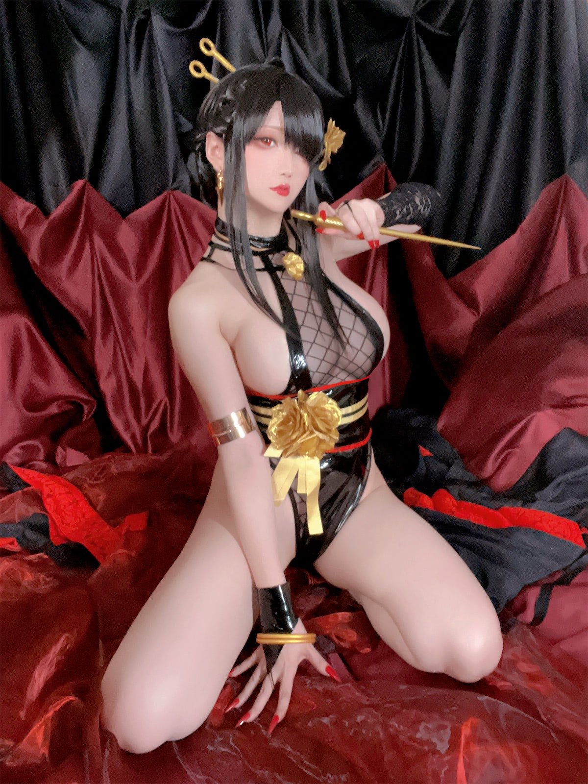 Coser@星之迟迟Hoshilily 圣诞节 约尔 同人和风战斗服 0067 9663684282.jpg