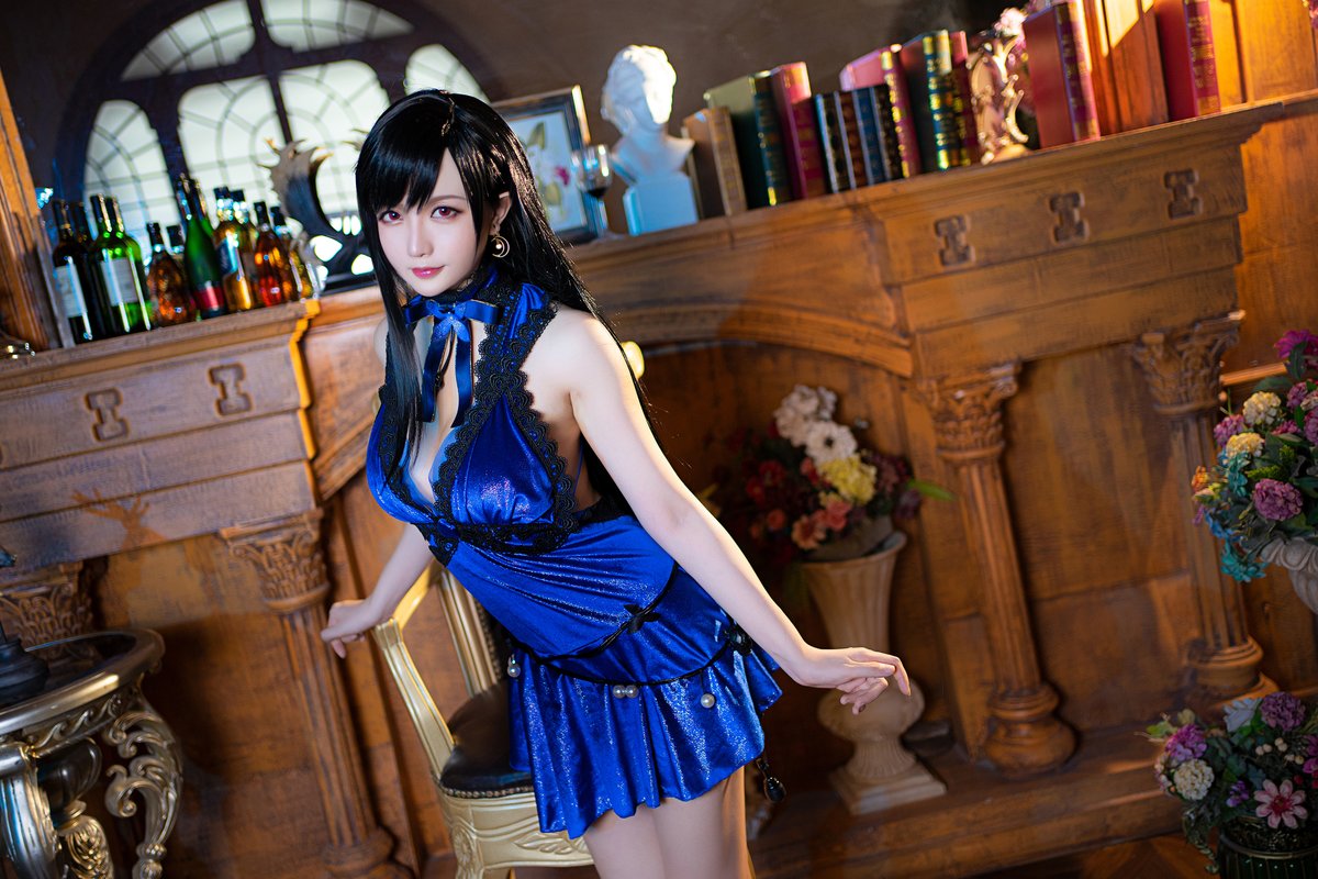 Coser@星之迟迟Hoshilily 蒂法蓝礼服 0003 4700805430.jpg