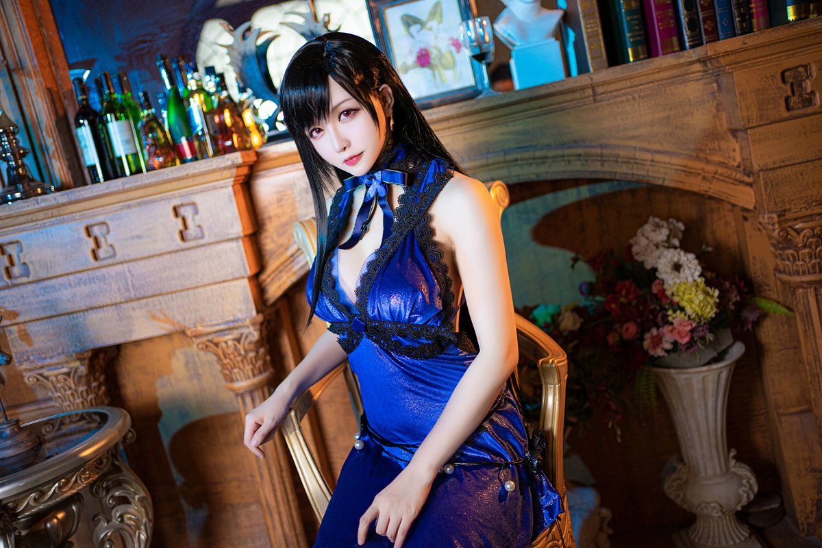 Coser@星之迟迟Hoshilily 蒂法蓝礼服 0026 4903423994.jpg