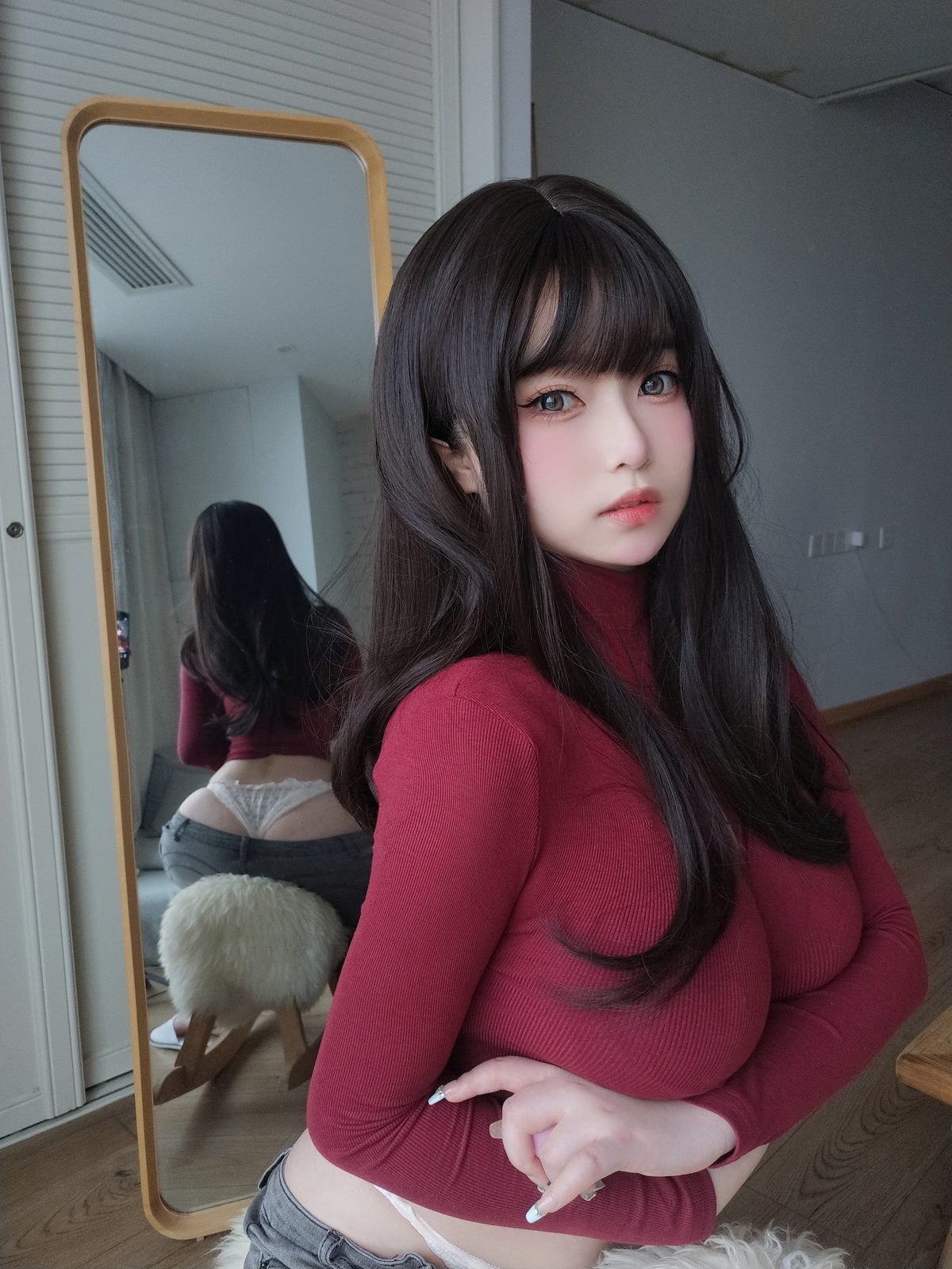 Coser@女主K 红色毛衣的丰满妹妹 0040 6319580529.jpg