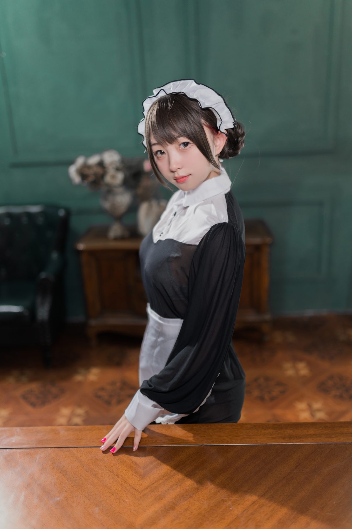 Coser@花铃 黑丝透明短裙女仆 0032 9240959297.jpg