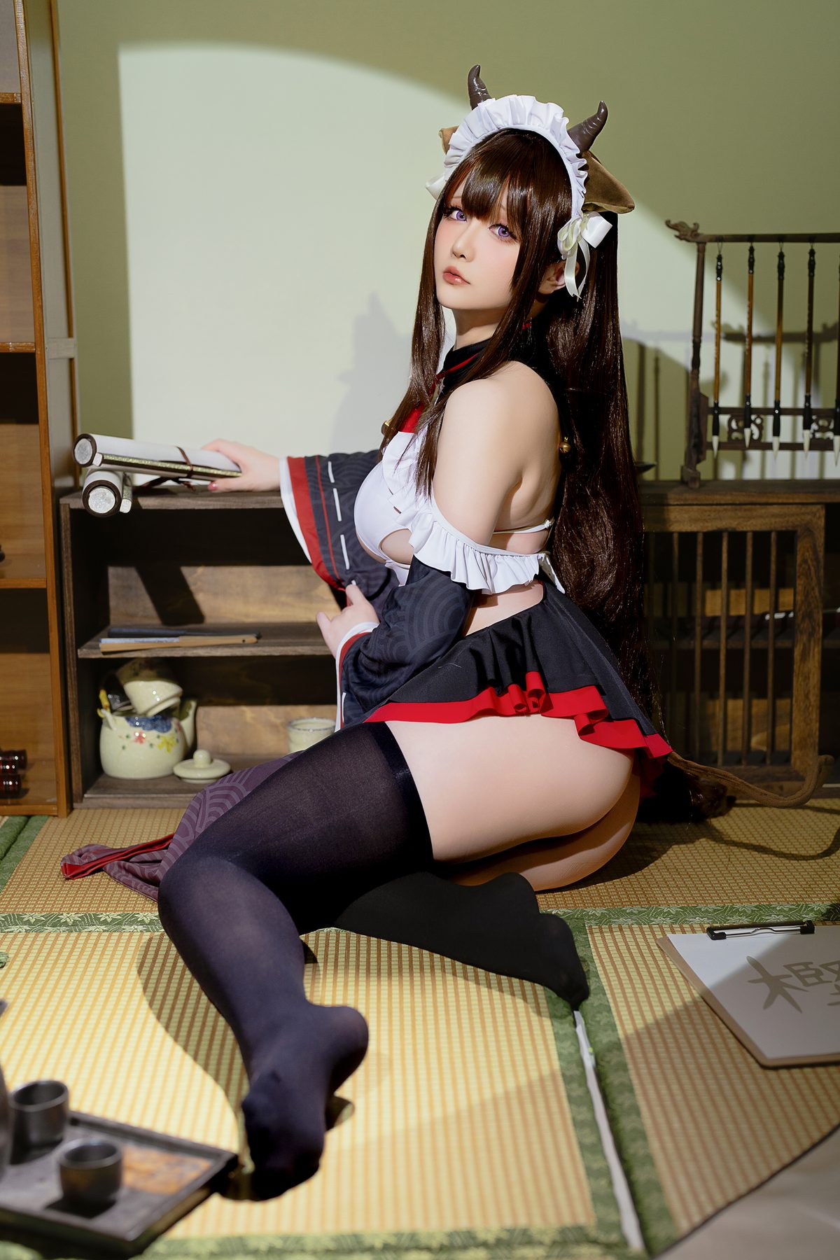 Coser@星之迟迟Hoshilily 2023年12月计划B 碧蓝航线 樫野 女仆 0033 4636904806.jpg