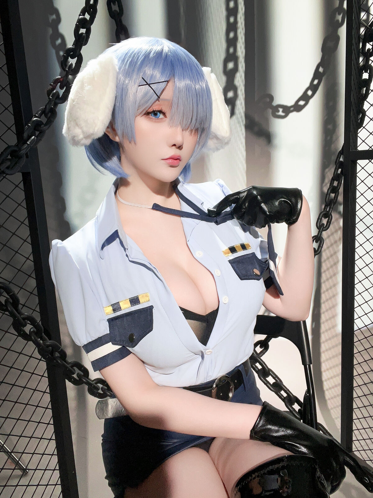 Coser@星之迟迟Hoshilily 2024年02月计划C RE0 蕾姆 狗耳警官 Part2 0041 8668595123.jpg