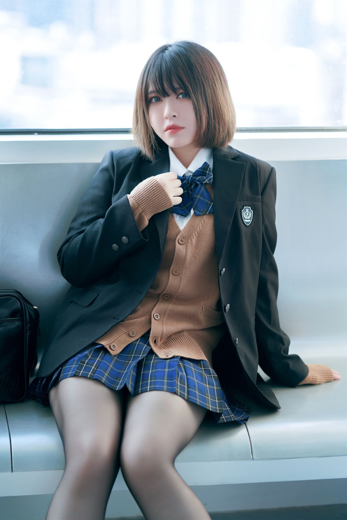 Coser@半半子 彼女の制服姿が好き 电车庭院 0051 3932207031.jpg