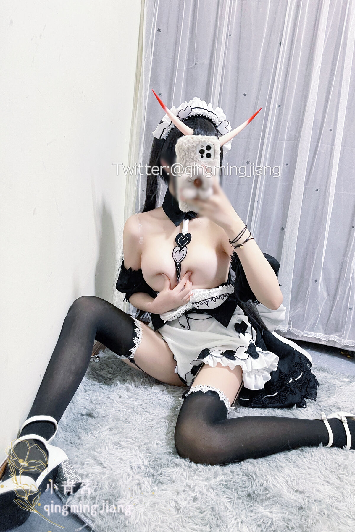 Coser@小青茗 黑丝女仆 0018 9613204700.jpg