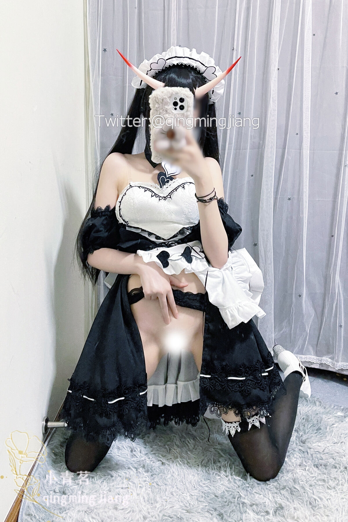 Coser@小青茗 黑丝女仆 0024 5730509786.jpg