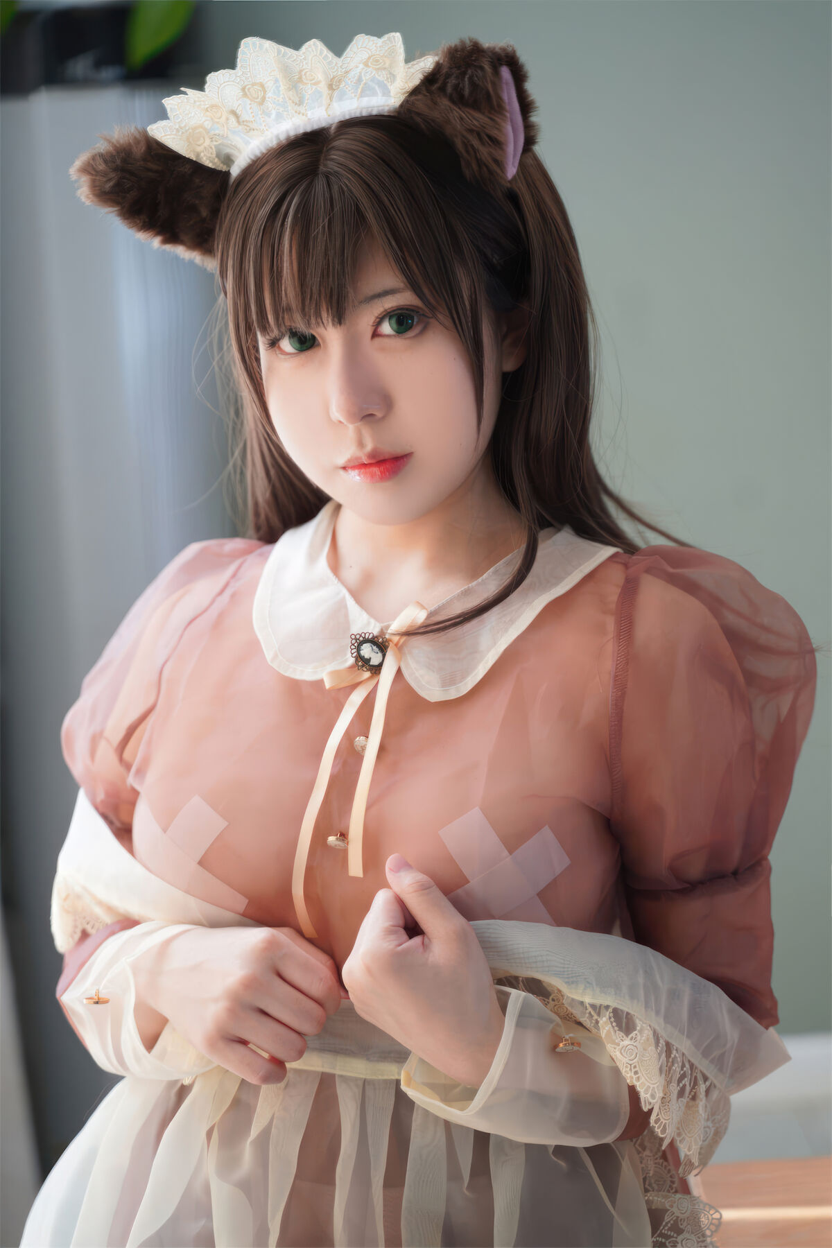 Coser@虎森森 棕色透明女仆 0013 0246075473.jpg