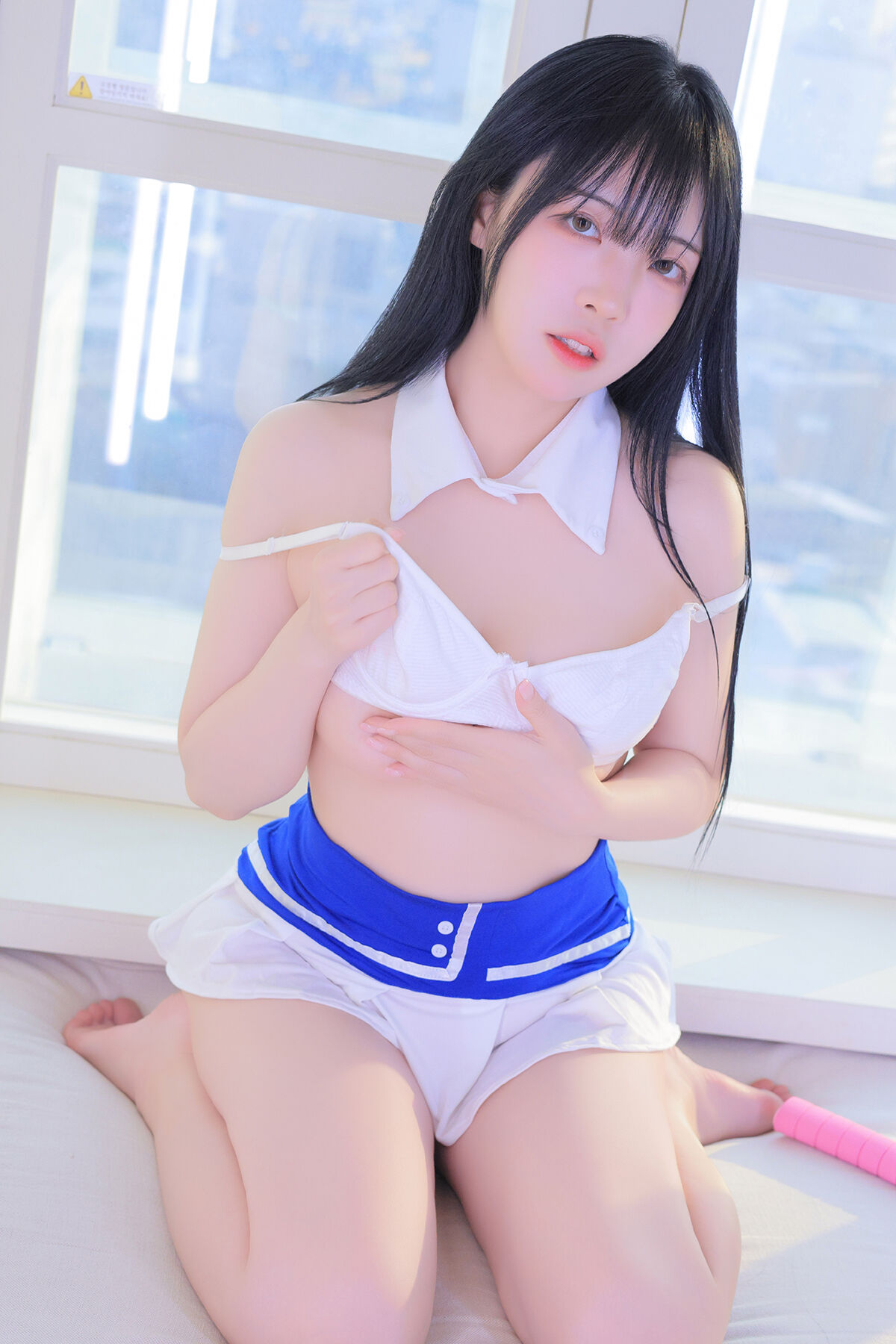 Patreon rinaモモリナ momorina – Blue And White Swimsuit