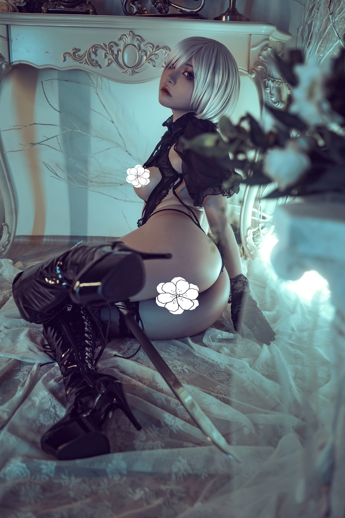 Coser@爆机少女喵小吉 Nekokoyoshi 2B NieR Black Bride 0015 8292894092.jpg